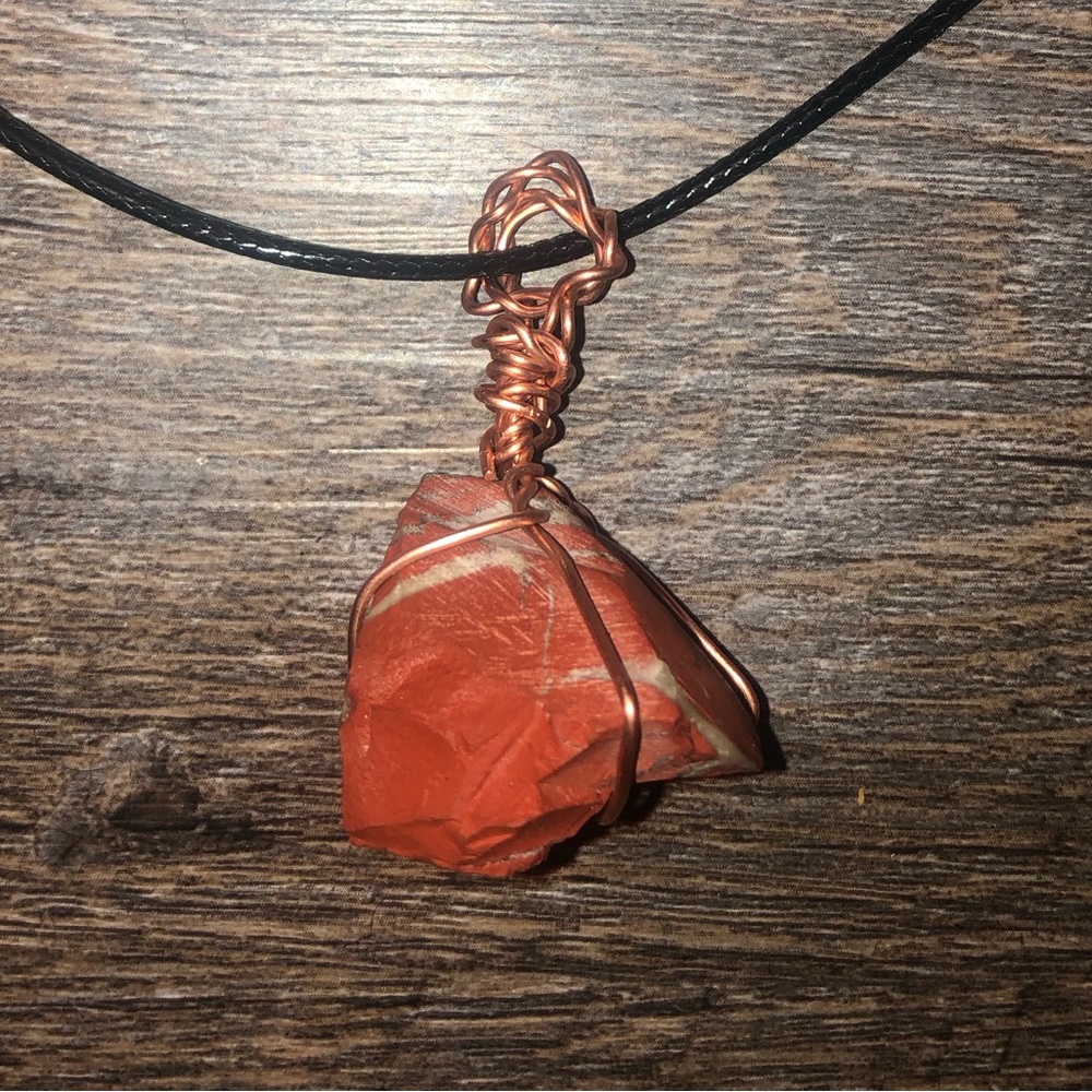 Raw Red Jasper Crystal Pendant